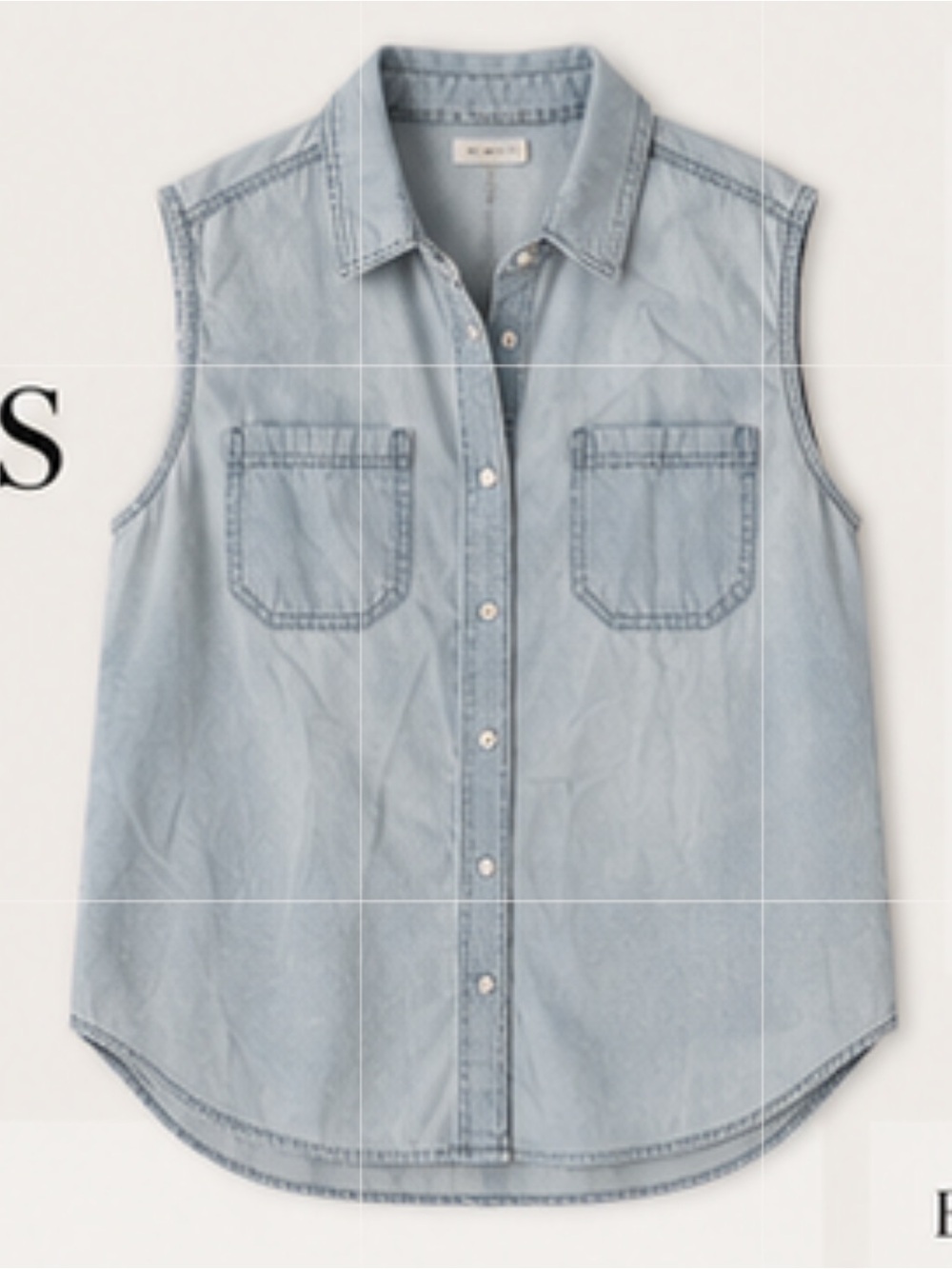 Japna 100% cotton Light Blue Sleeveless Denim Shirt **2 for 20**